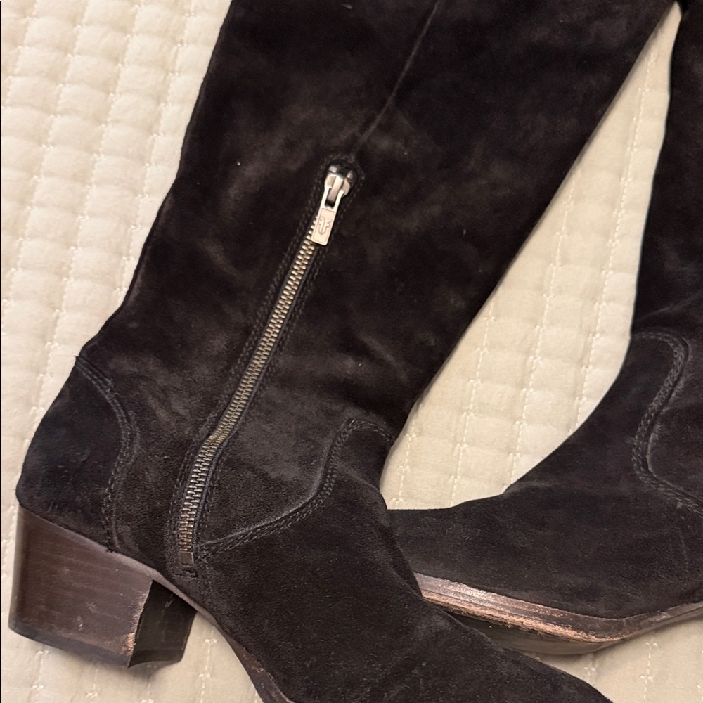 Frye Black Over the Knee Suede Boots - Picture 5 of 6